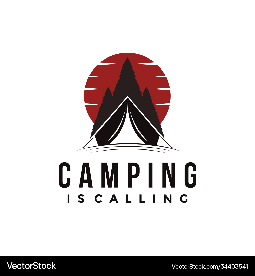 Outdoor adventure camping badge logo Outdoor adventure camping badge logo vector image