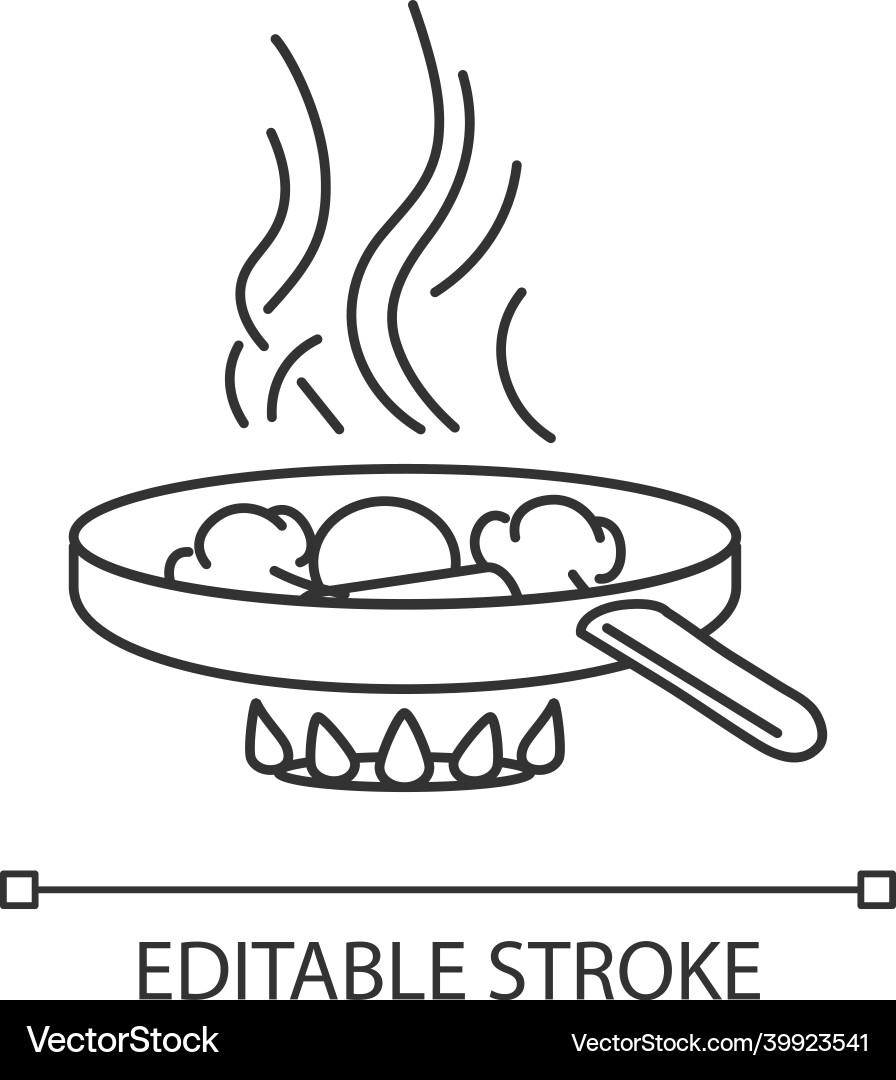 Pixel Perfect Frying Icon Vector Image