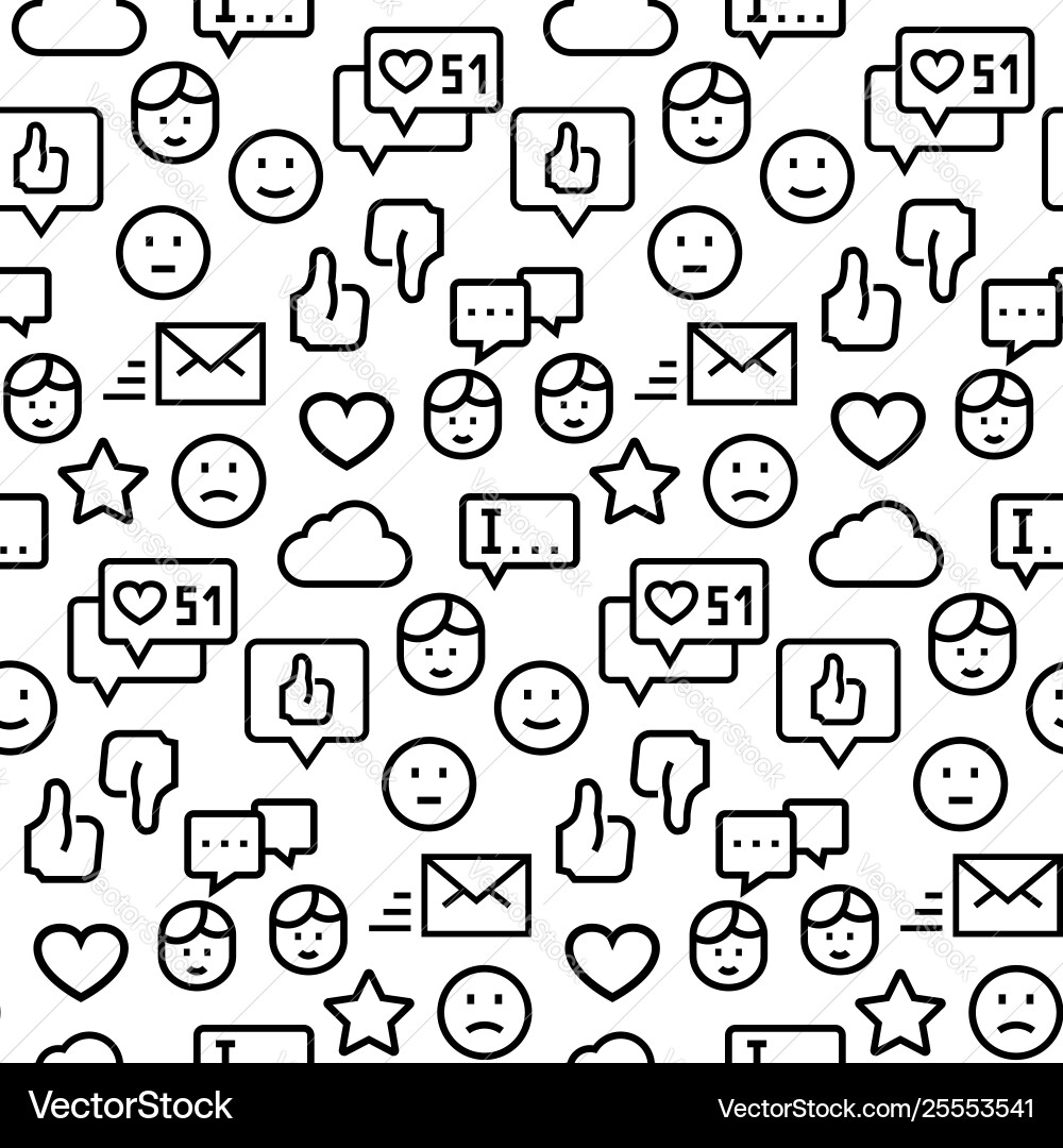 Seamless pattern social networks in line style Seamless pattern social networks in line style vector image