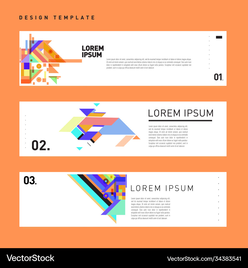 Set abstract banner web design template retro Vector Image
