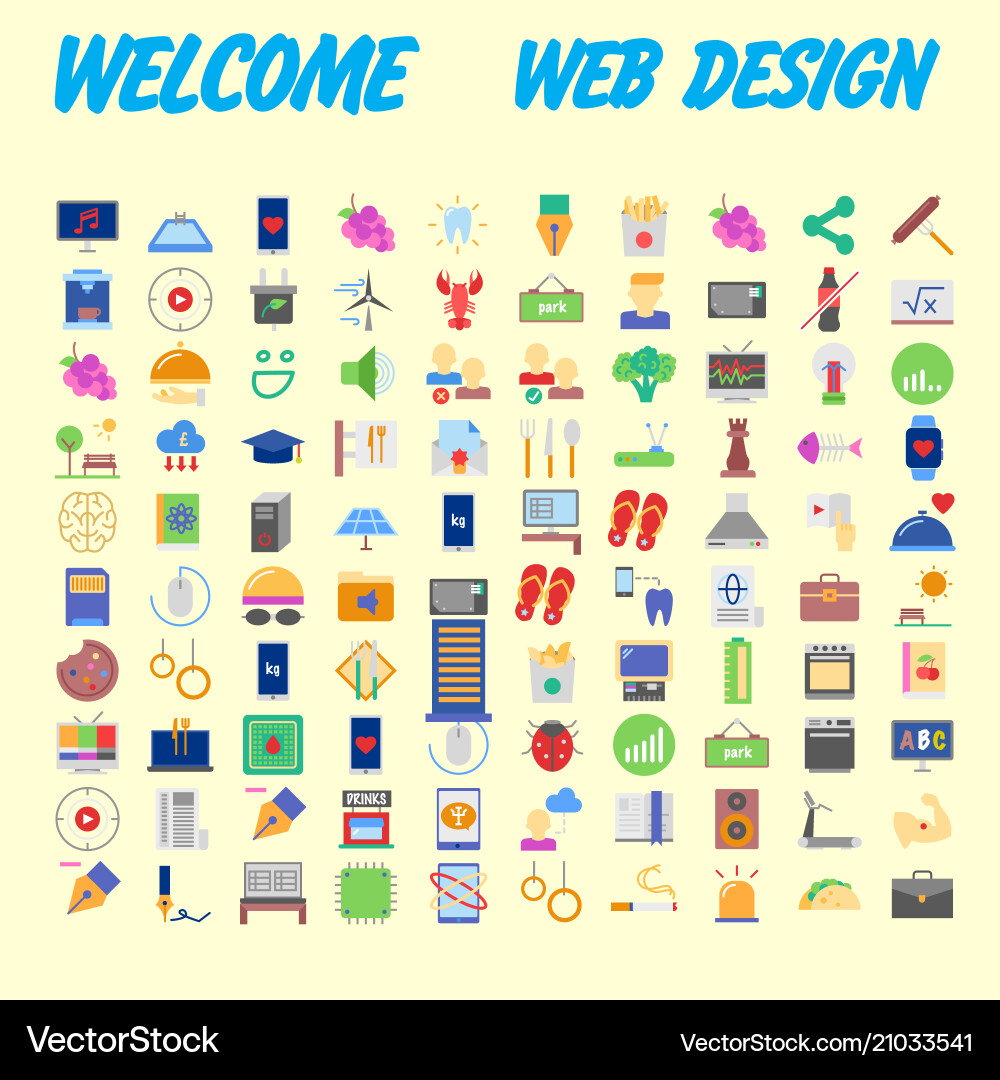 Set of multicolored icons for your design Set of multicolored icons for your design vector image