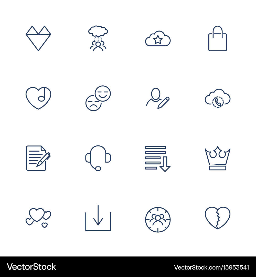 Simple icons for app programs and sites set vector image