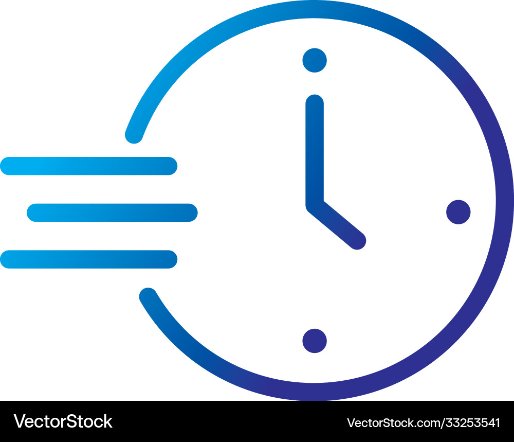 Time clock with speed symbol gradient style icon vector image