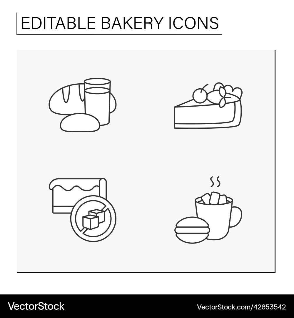 Bakery line icons set Bakery line icons set vector image