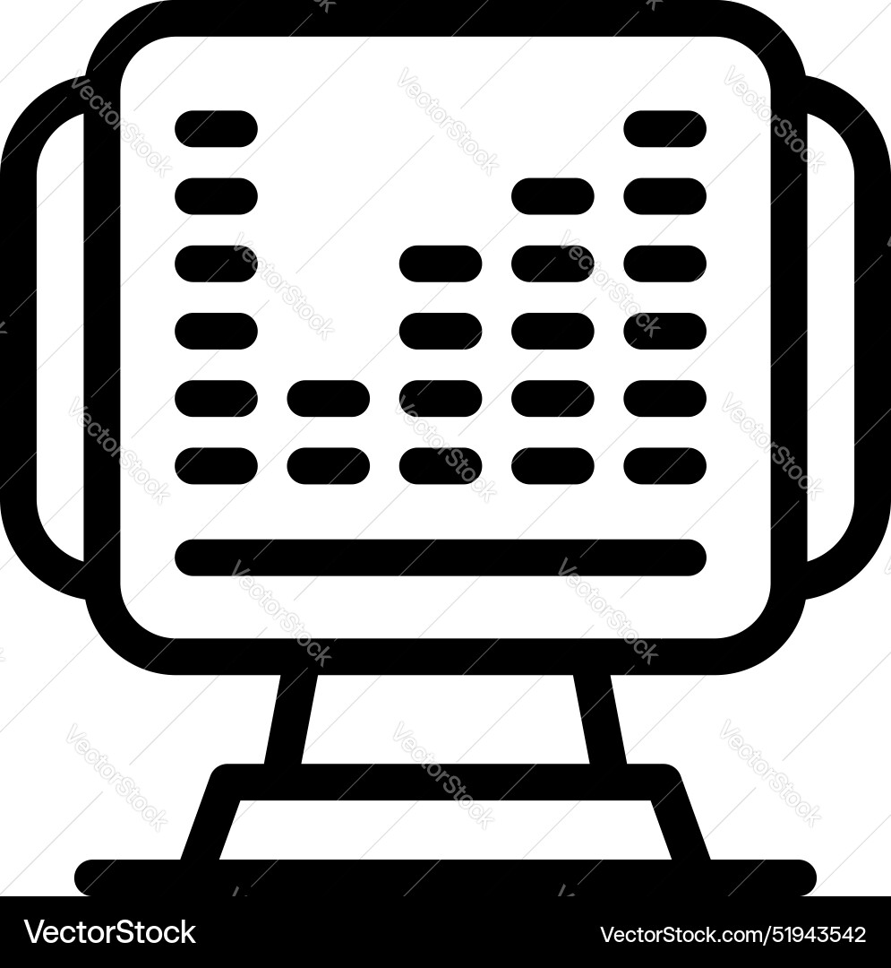Computer showing music player interface with audio Computer showing music player interface with audio vector image