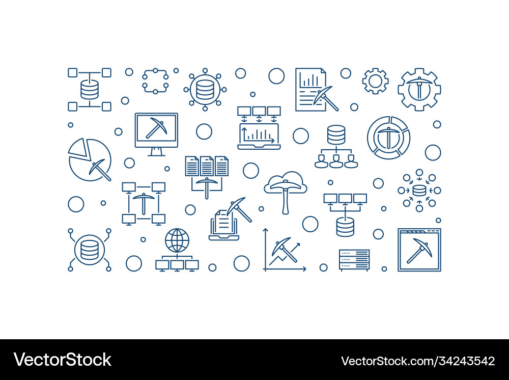 Data mining concept linear horizontal Vector Image
