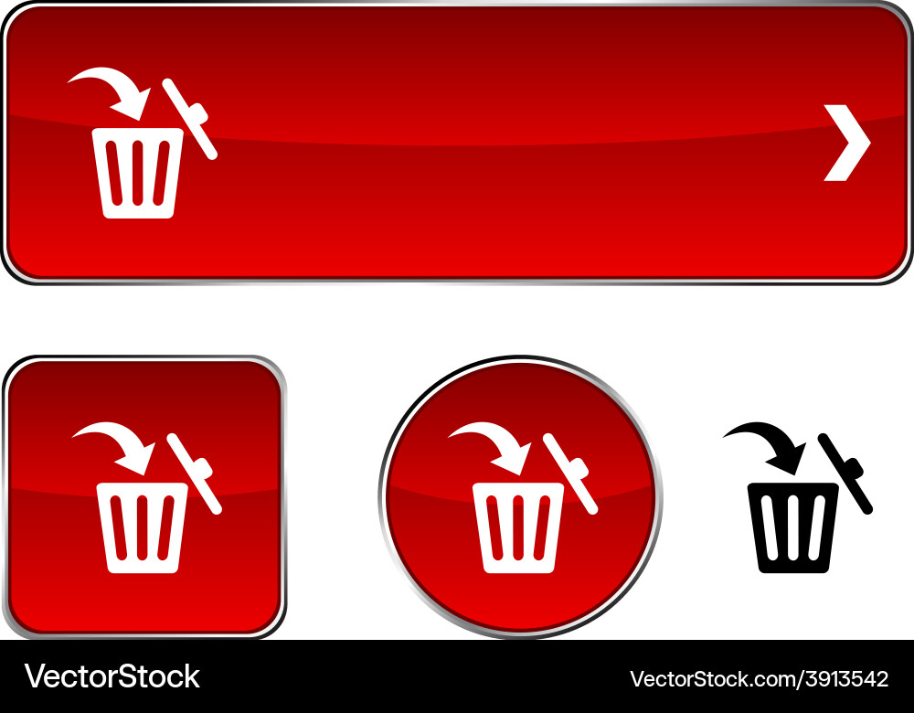 Delete button set Vector Image