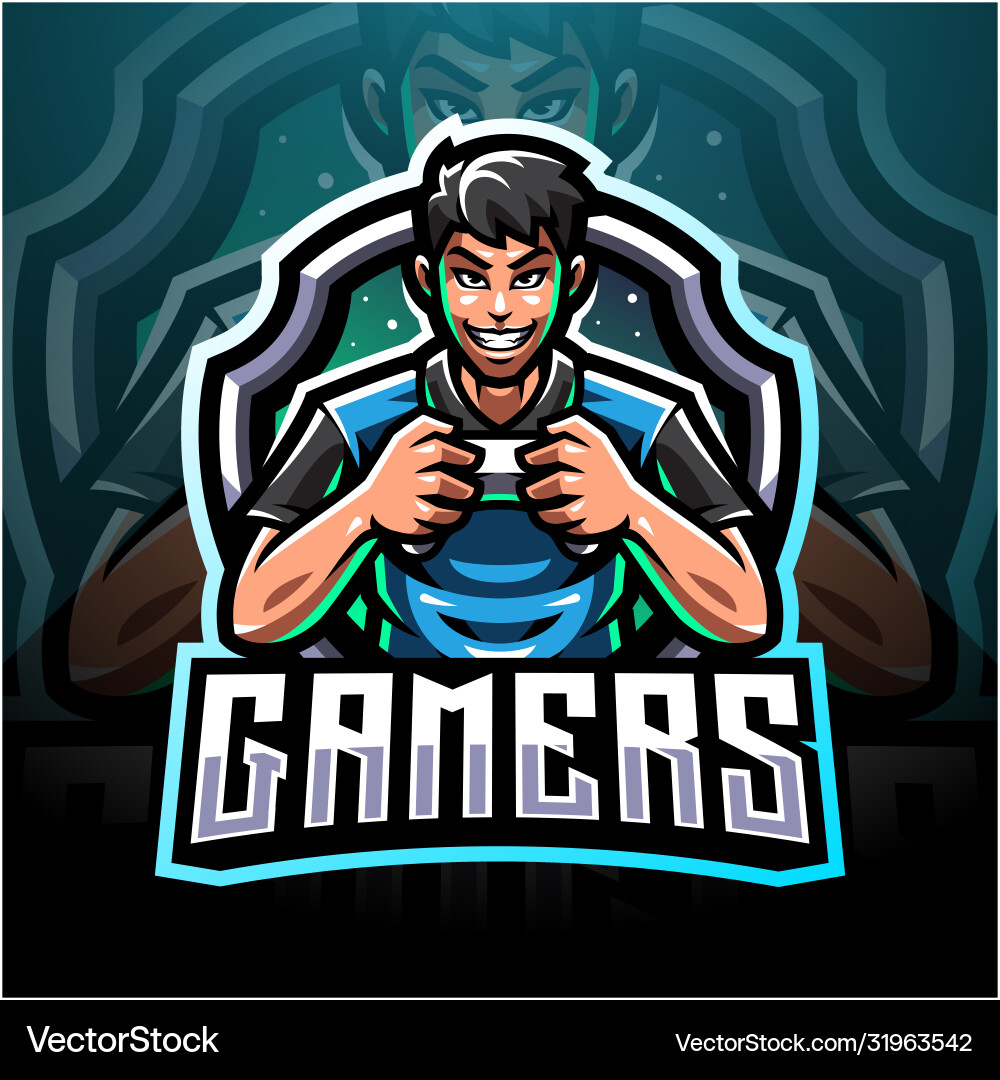 Energetic Gamer Mascot Logo vector image