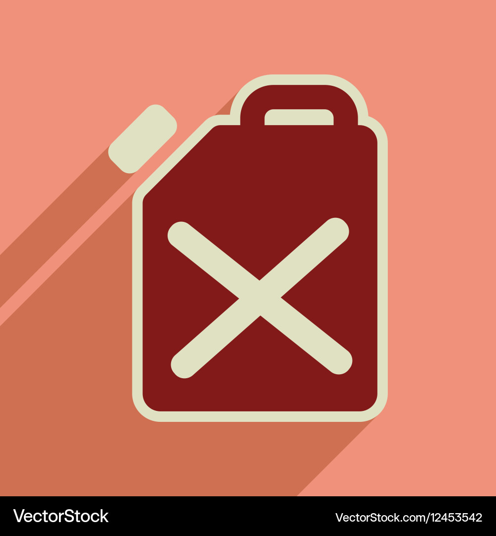 Flat web icon with long shadow jerrycan vector image