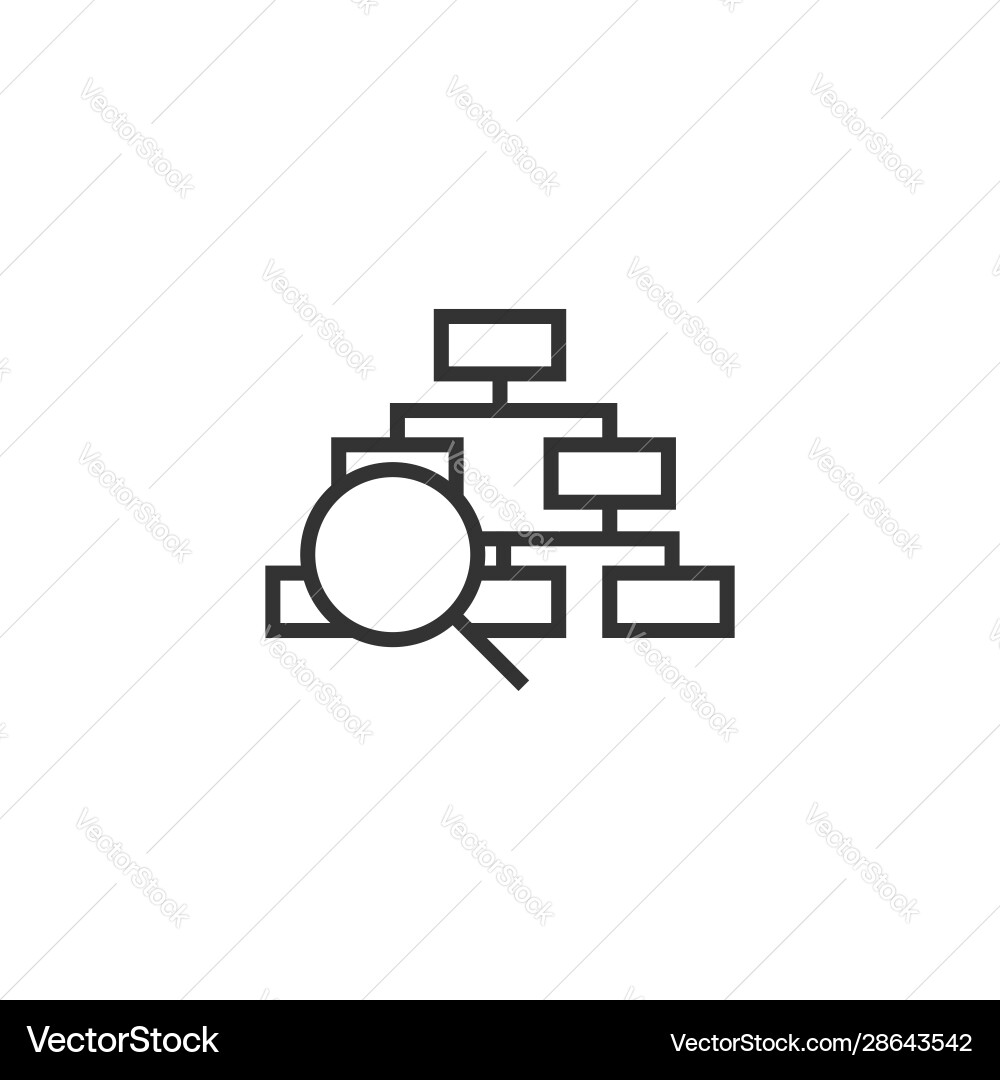 Hierarchy diagram icon in flat style structure Hierarchy diagram icon in flat style structure Vector Image