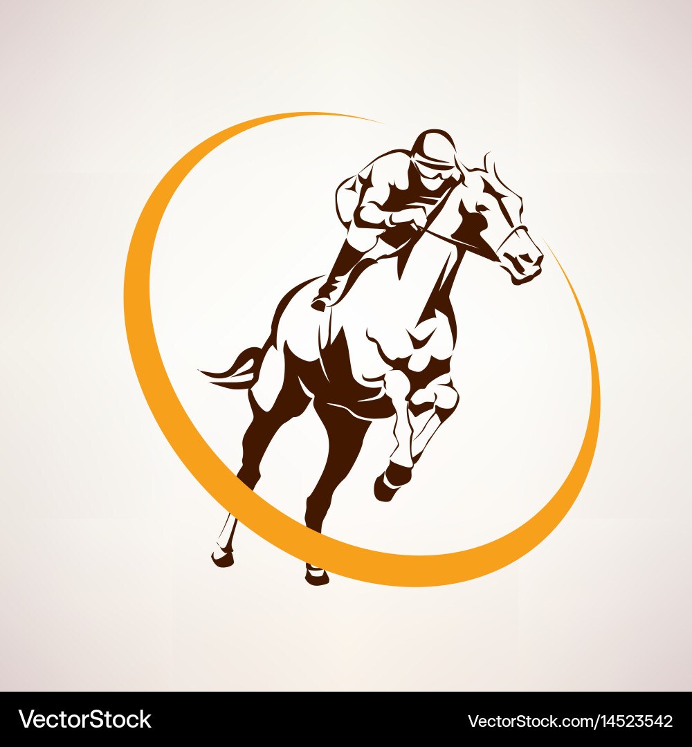 Horse Racing Symbol - Jockey vector image
