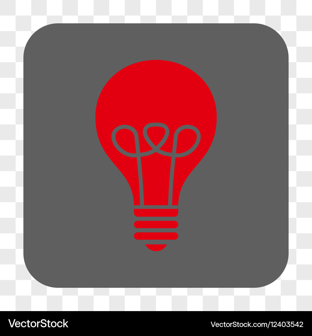 Lamp bulb rounded square button vector image