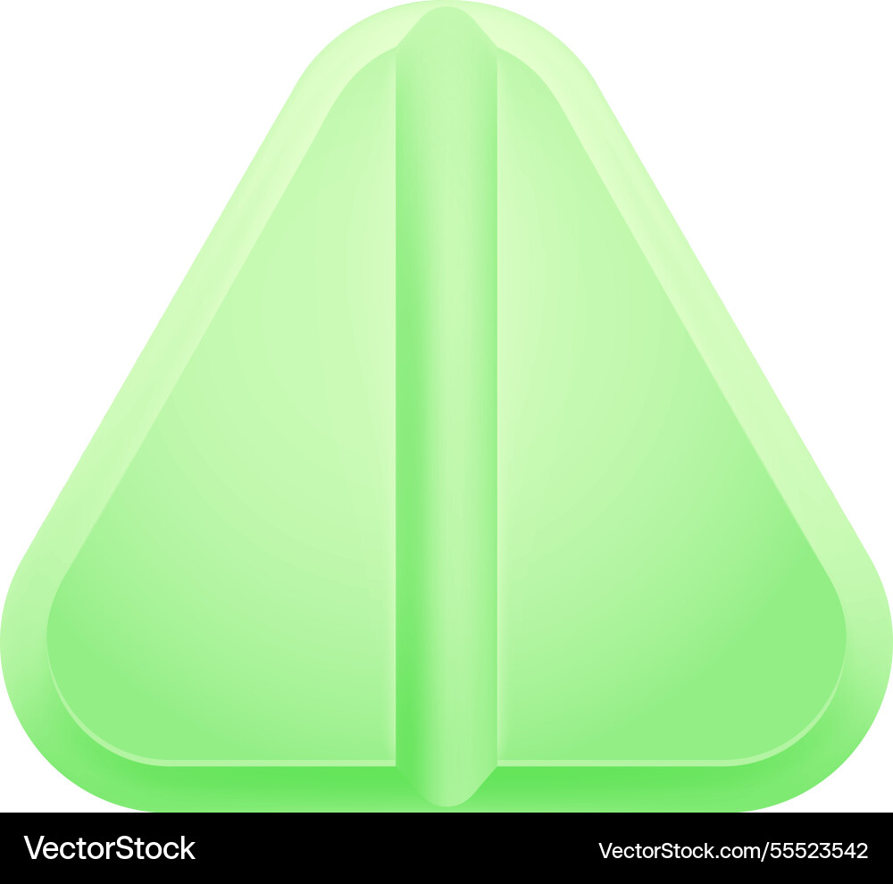 Light green triangular pill with a dividing line Light green triangular pill with a dividing line vector image