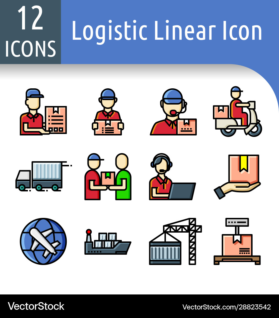 Logistic color line icon vector image