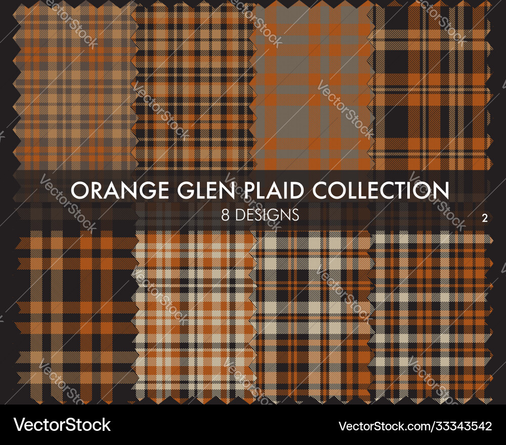 Orange glen plaid tartan seamless pattern Orange glen plaid tartan seamless pattern vector image