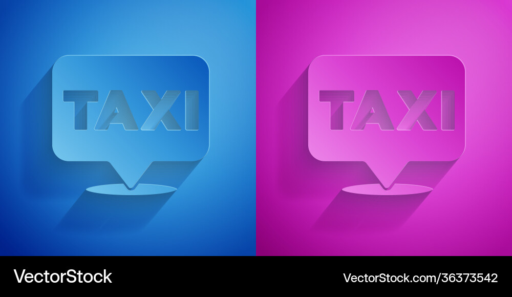 Paper cut map pointer with taxi icon isolated Paper cut map pointer with taxi icon isolated vector image
