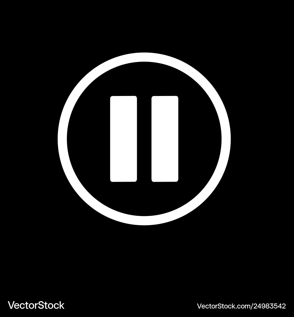 Pause button icon in linear style isolated Pause button icon in linear style isolated vector image