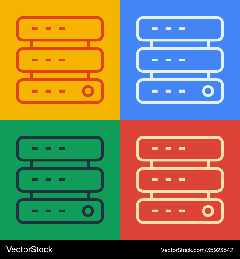 Pop art line server data web hosting icon Pop art line server data web hosting icon vector image