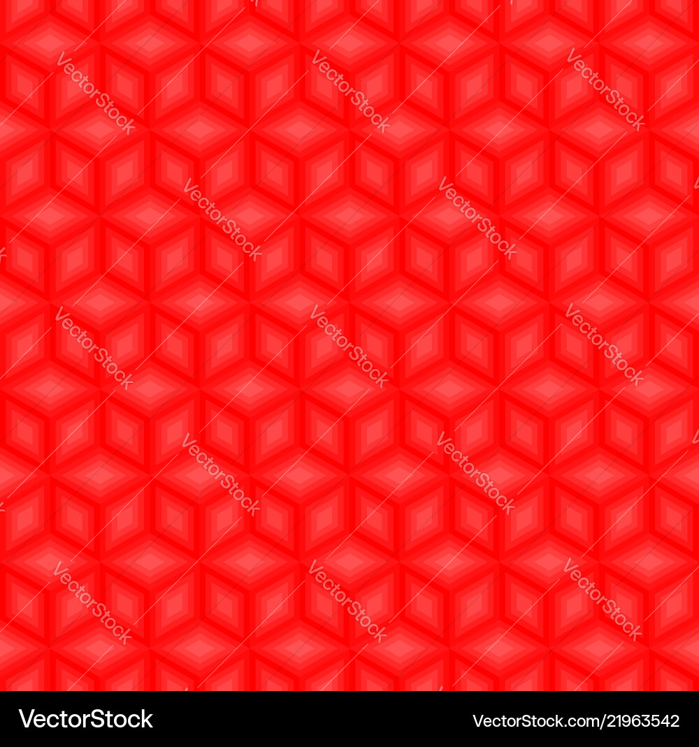 Red cubes pattern seamless background vector image