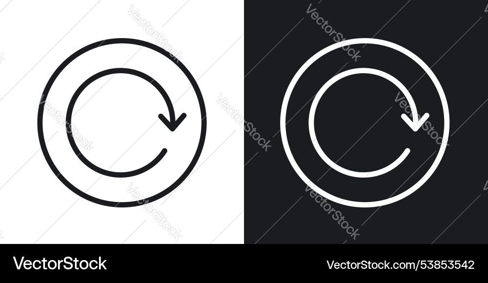 Reset Icon Set - Restart & Reload vector image