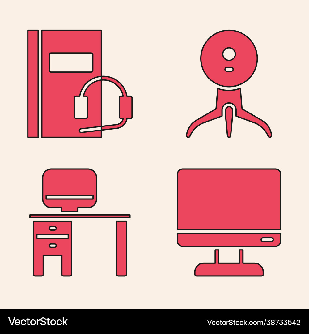 Set computer monitor screen audio book web Set computer monitor screen audio book web vector image