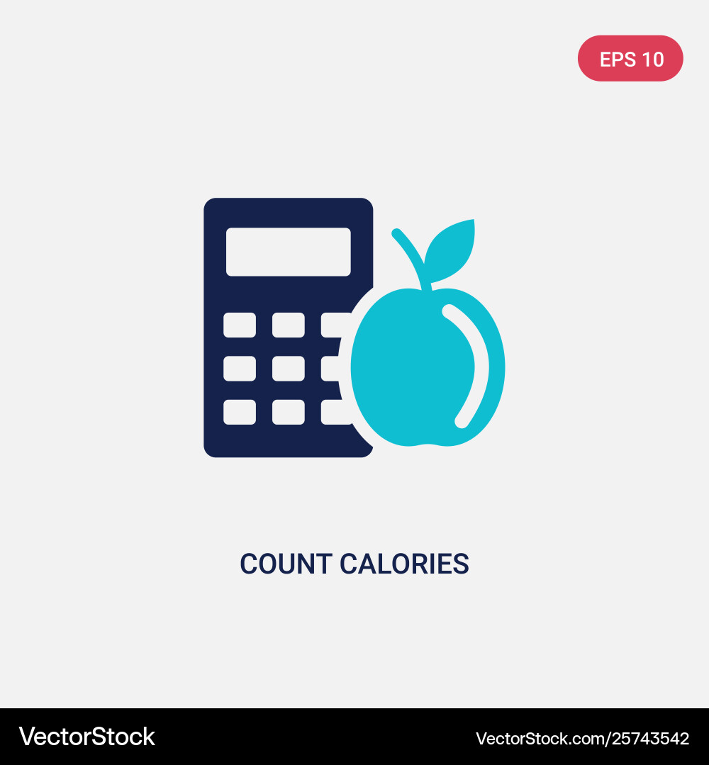 Two color count calories icon from general Two color count calories icon from general vector image
