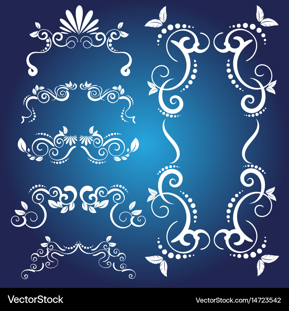 Vintage frames and scroll elements vector image