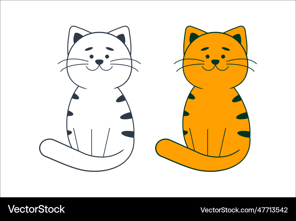 White and red cat on a background character White and red cat on a background character Vector Image