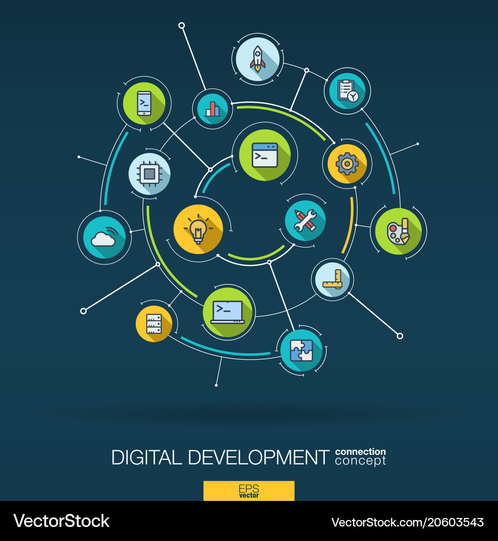 Abstract development and programming background Vector Image