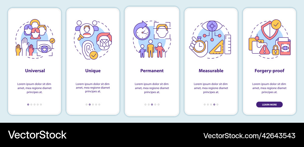 Advantages of biometric data onboarding mobile Advantages of biometric data onboarding mobile Vector Image