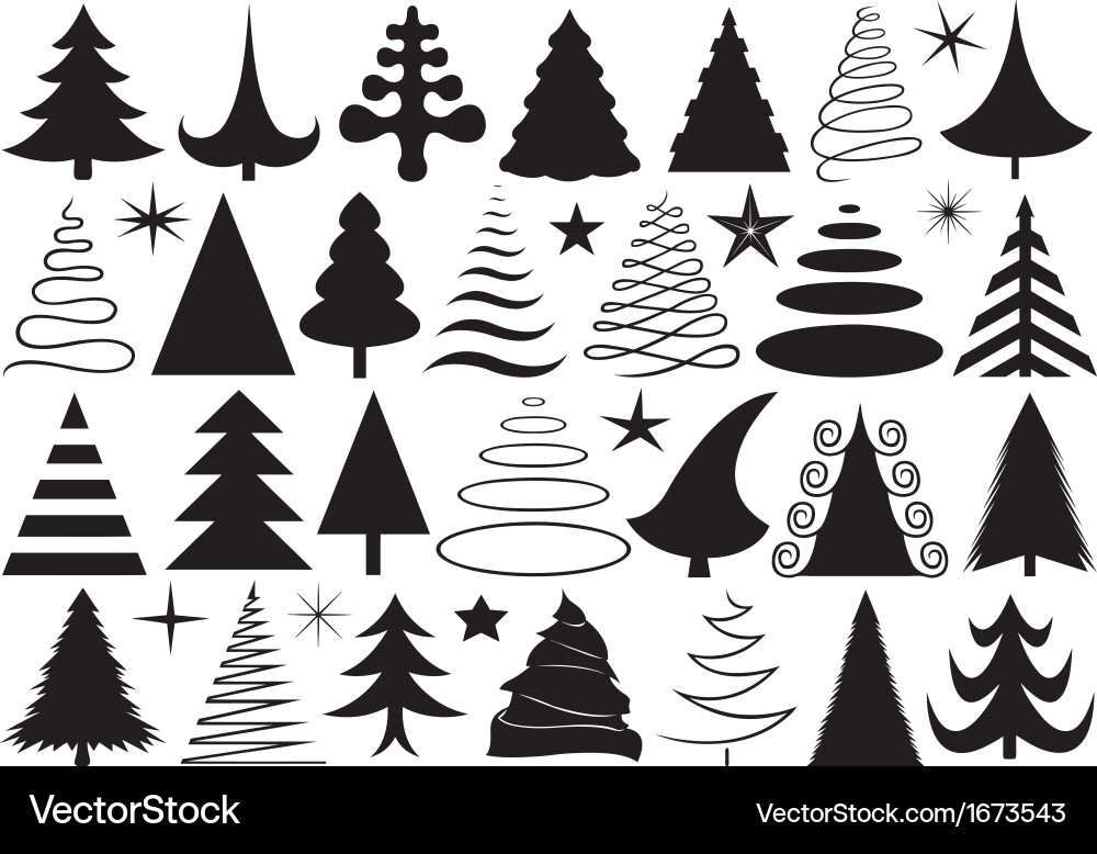 Christmas Tree Collection Vector Image