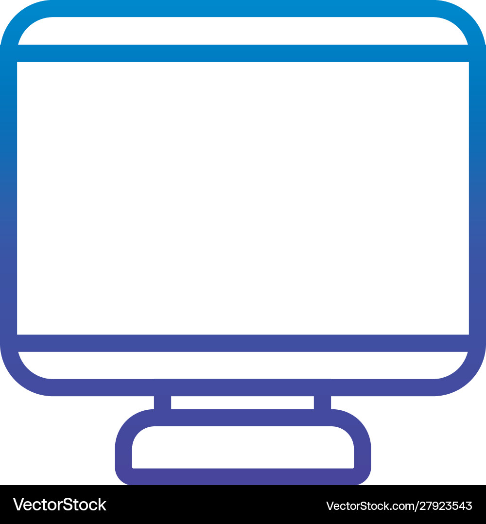 Computer monitor office line gradient design Vector Image