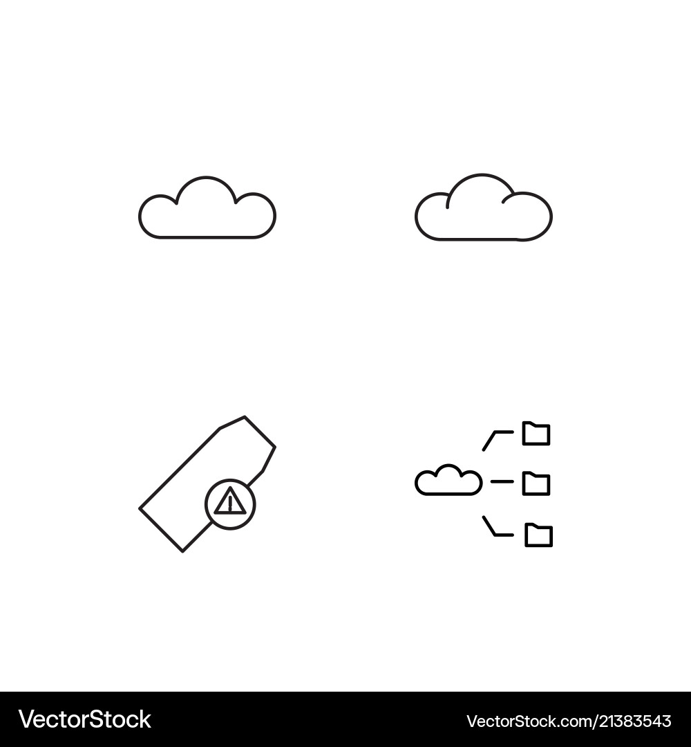 Cyber security linear icons set simple outline vector image