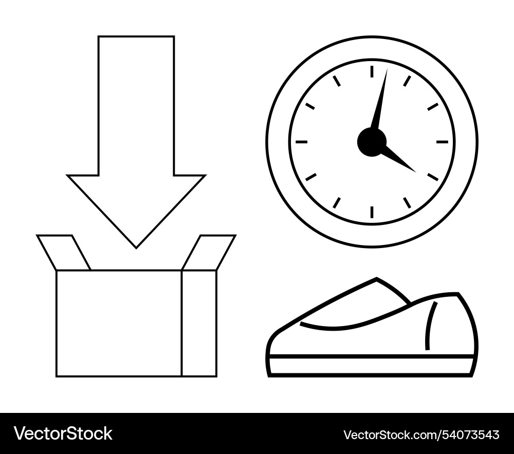 Delivery efficiency elements including clock open Delivery efficiency elements including clock open vector image