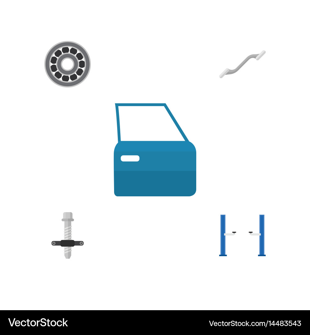 Flat service set of coupler automobile part auto Vector Image