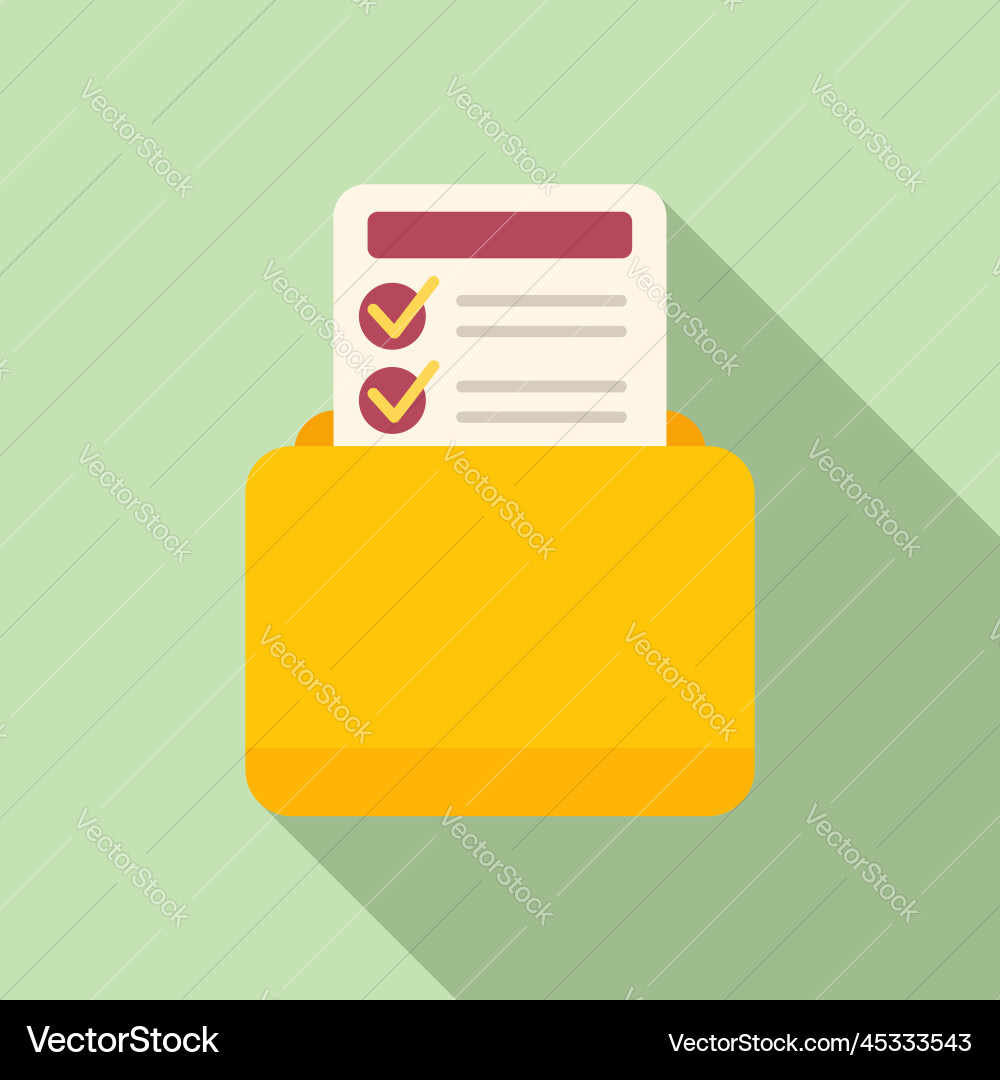 Folder task schedule icon flat event time vector image