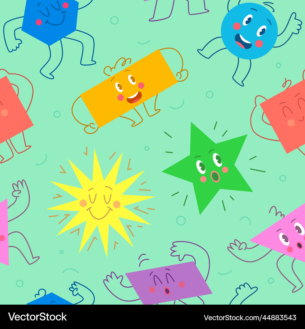 Geometric characters pattern simple forms Geometric characters pattern simple forms Vector Image