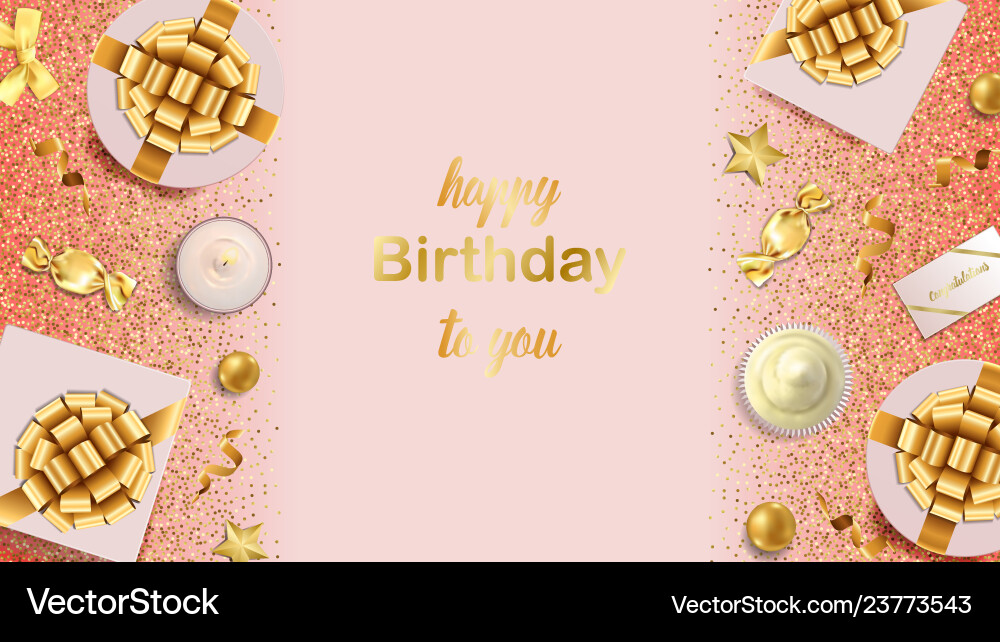 Happy birthday to you greeting web banner Happy birthday to you greeting web banner Vector Image