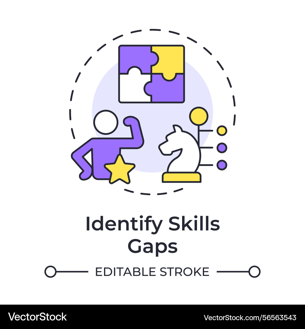 Identifying skills gaps multi color concept icon Identifying skills gaps multi color concept icon vector image