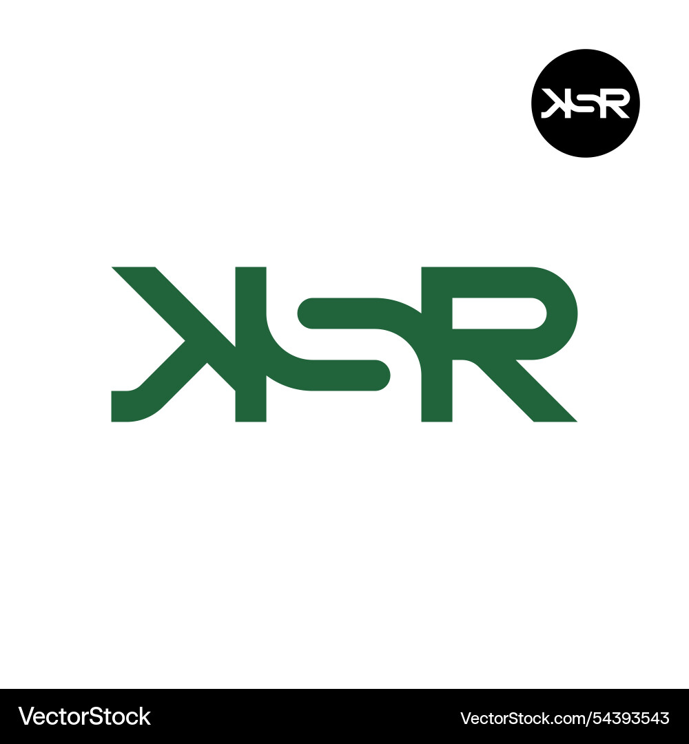 Letter ksr logo negative space Letter ksr logo negative space vector image