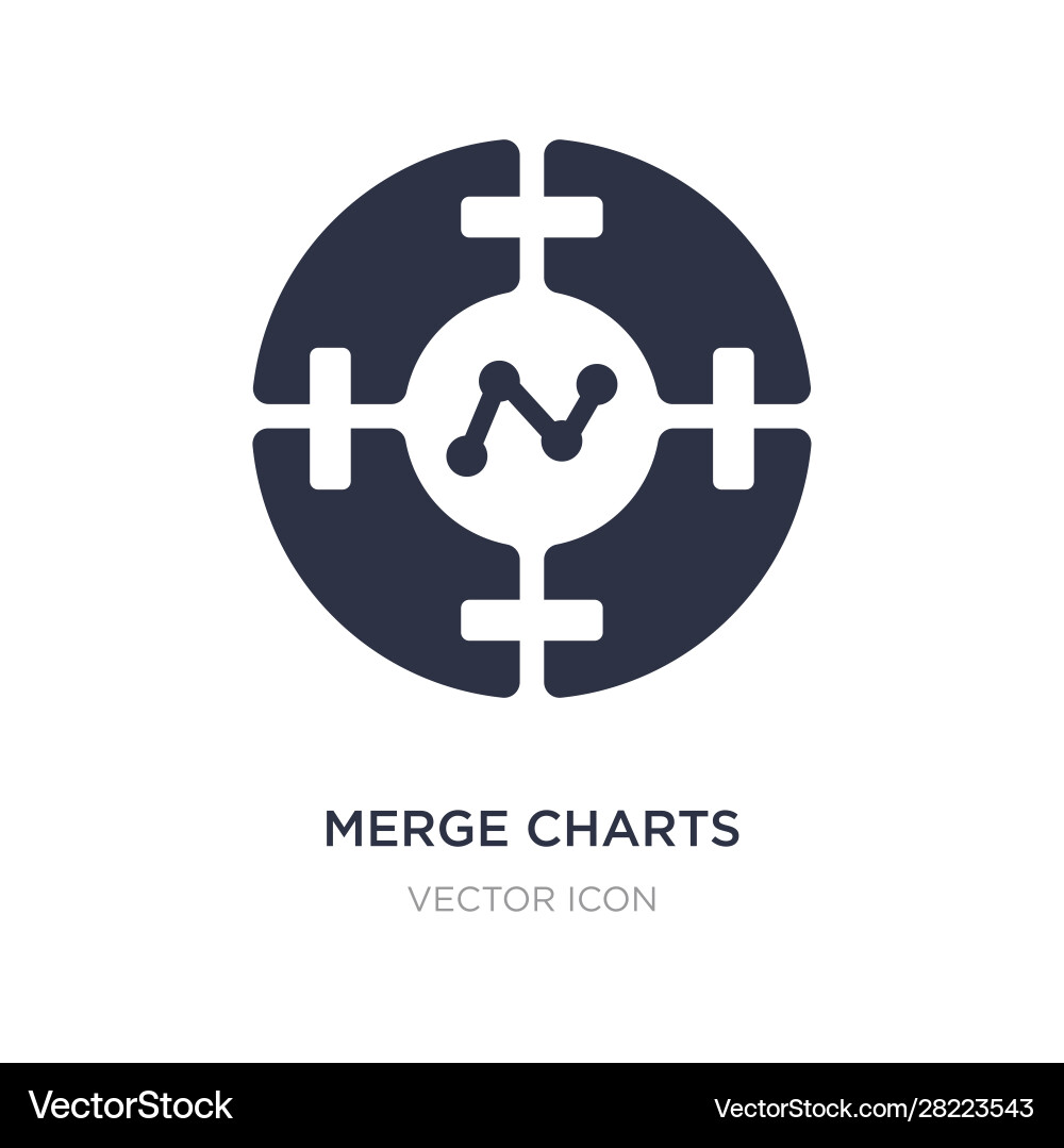 Merge charts icon on white background simple Vector Image