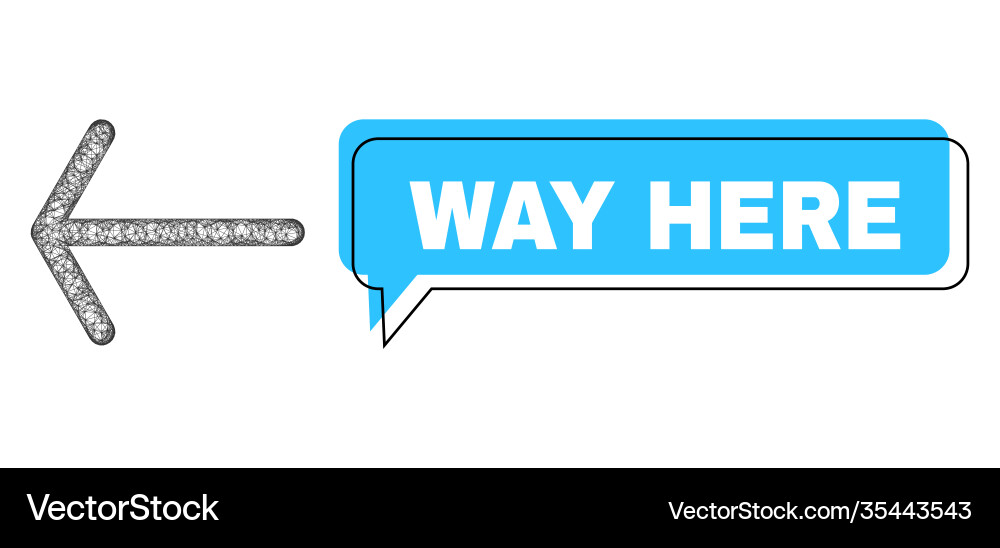 Misplaced way here speech bubble and network arrow Misplaced way here speech bubble and network arrow vector image