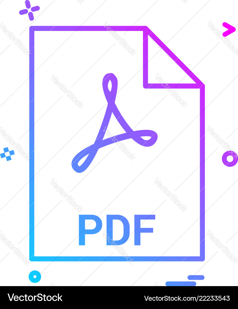 Pdf file extension format icon design Pdf file extension format icon design Vector Image