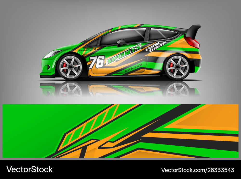 Racing Car Decal Wrap Vector Image