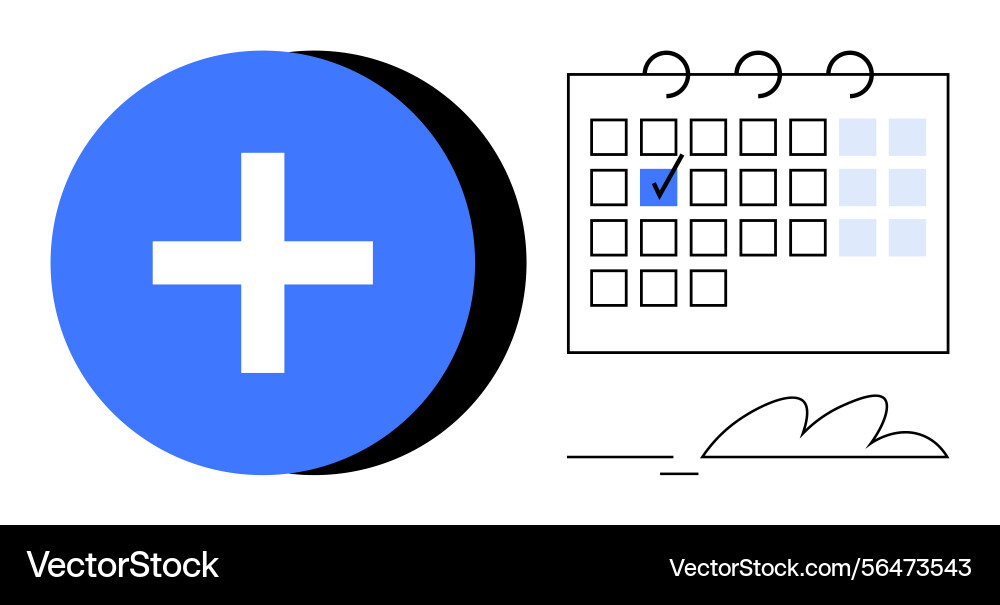 Schedule management with calendar and add event Schedule management with calendar and add event vector image