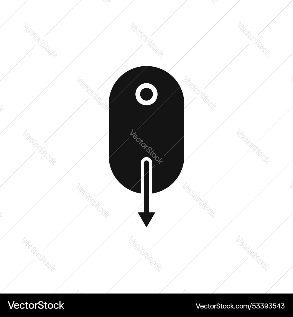 Scroll down computer mouse icon isolated on white Scroll down computer mouse icon isolated on white vector image