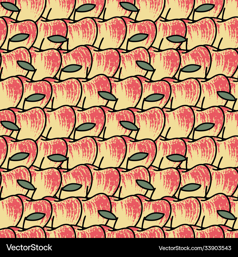 Seamless pattern with apples vector image