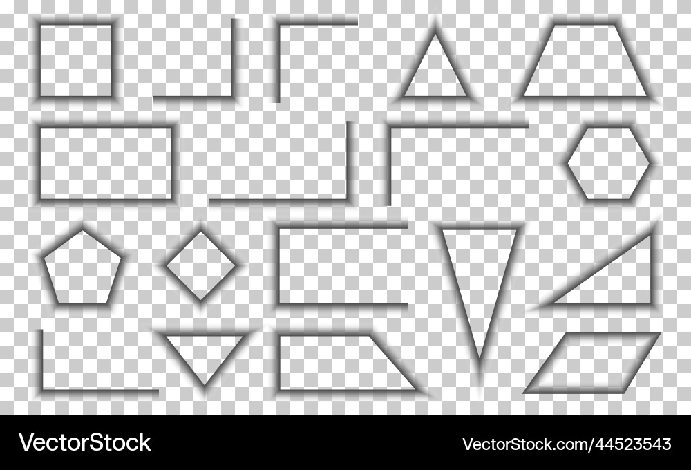 Shadow rectangle set transparent card frame Shadow rectangle set transparent card frame vector image