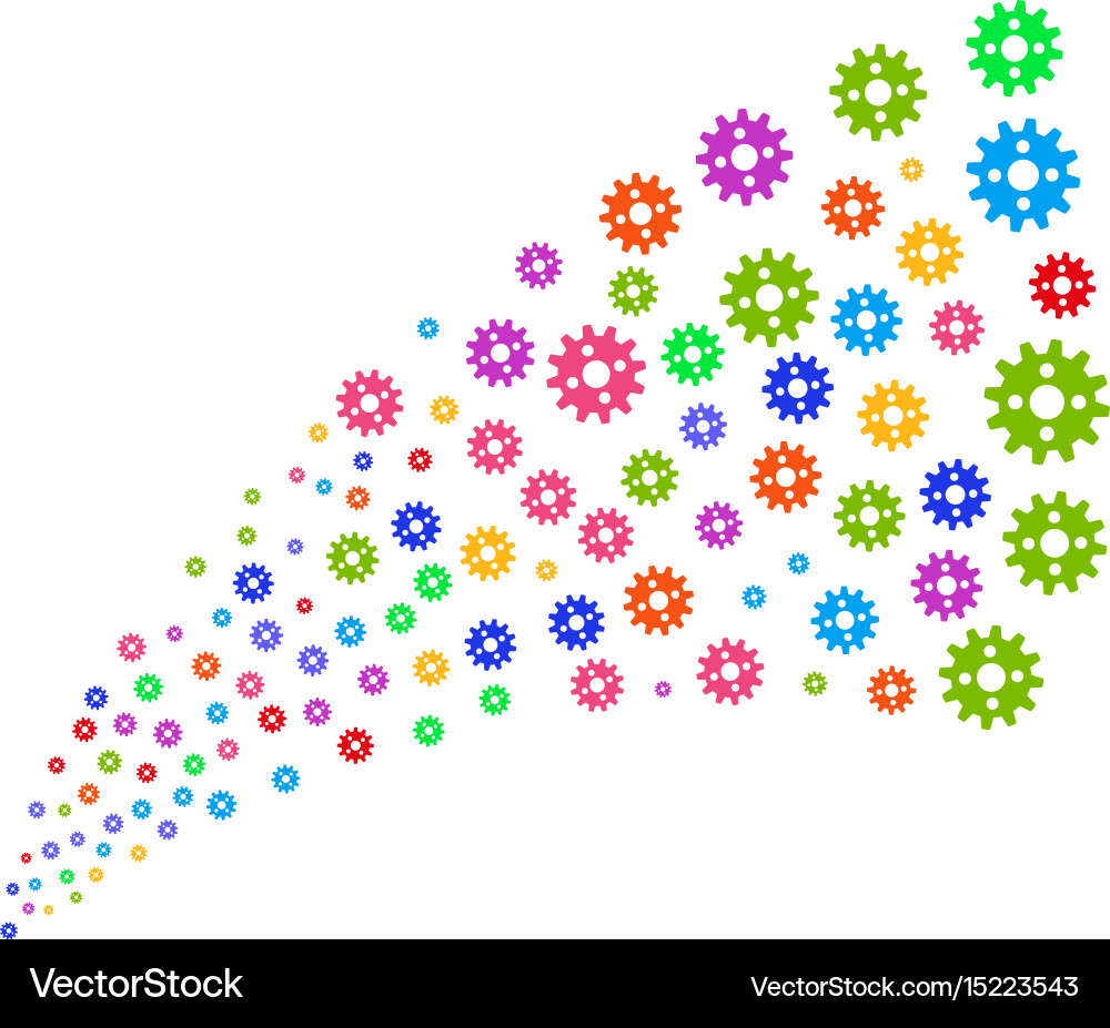 Source stream of cogwheel Vector Image