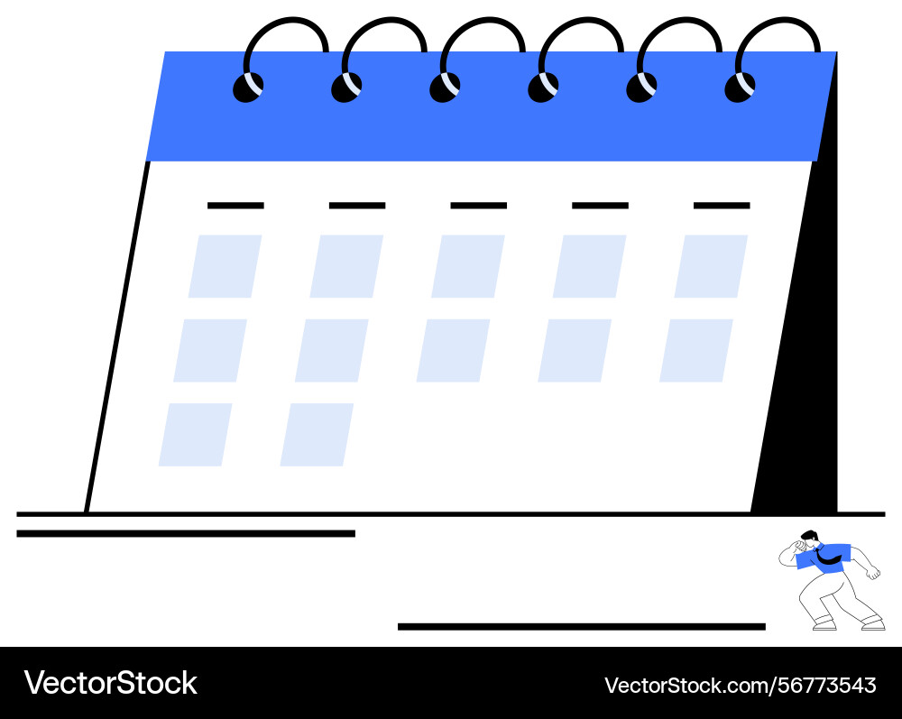 Spiral-bound desk calendar with marked dates Vector Image